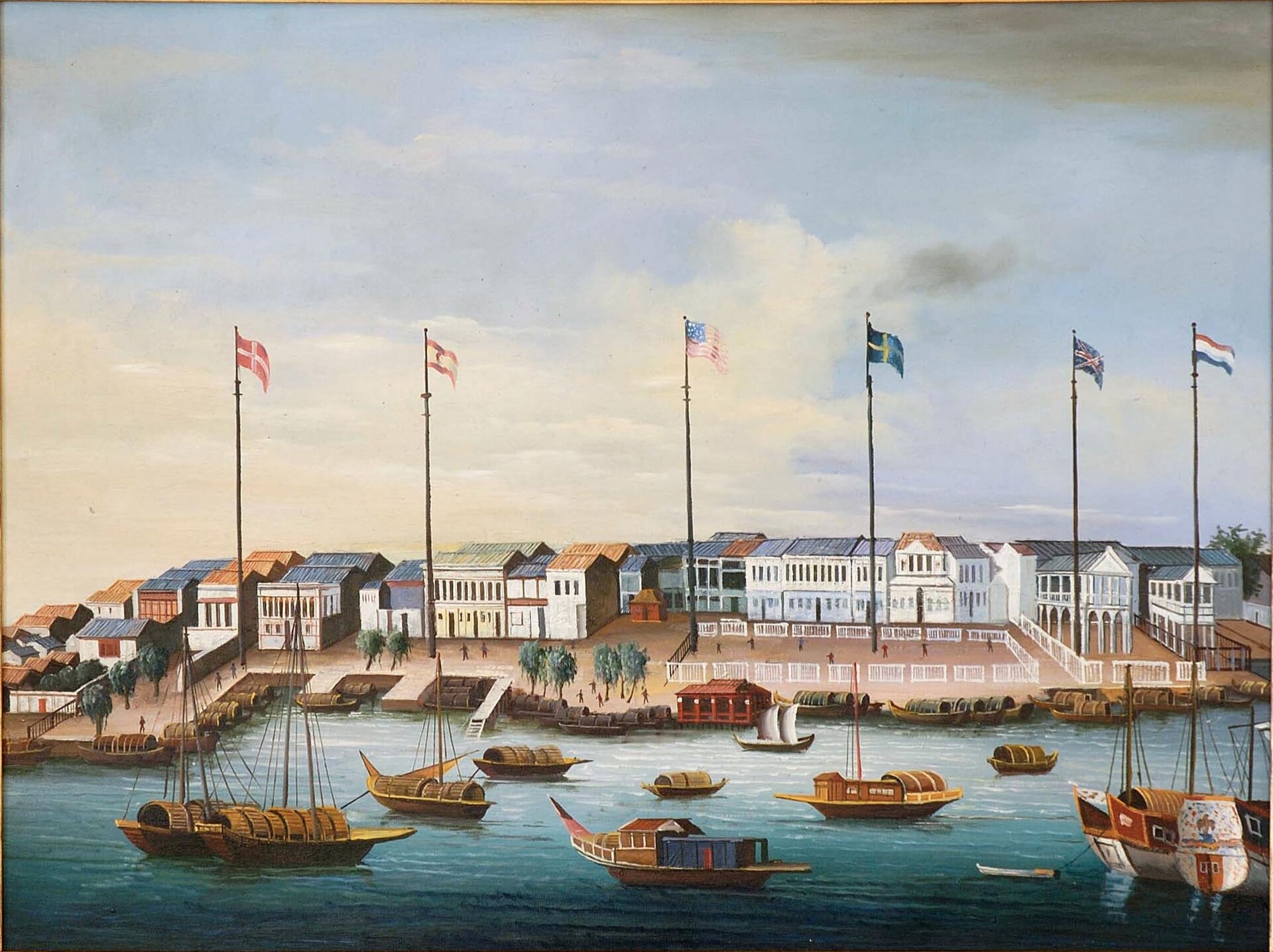 The European factories in Canton around 1805