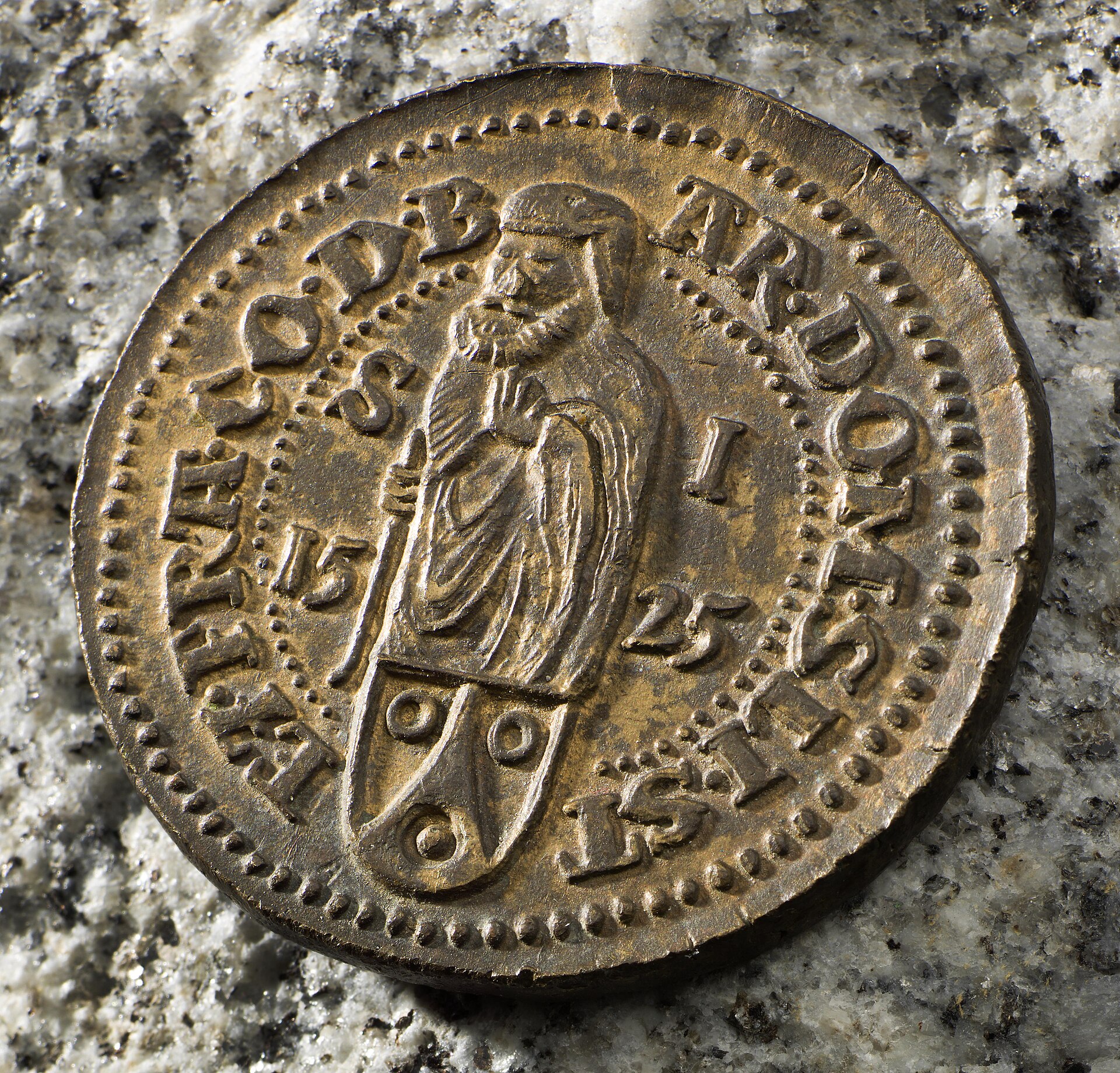 A Jáchymov thaler from 1525 depicting Saint Joachim